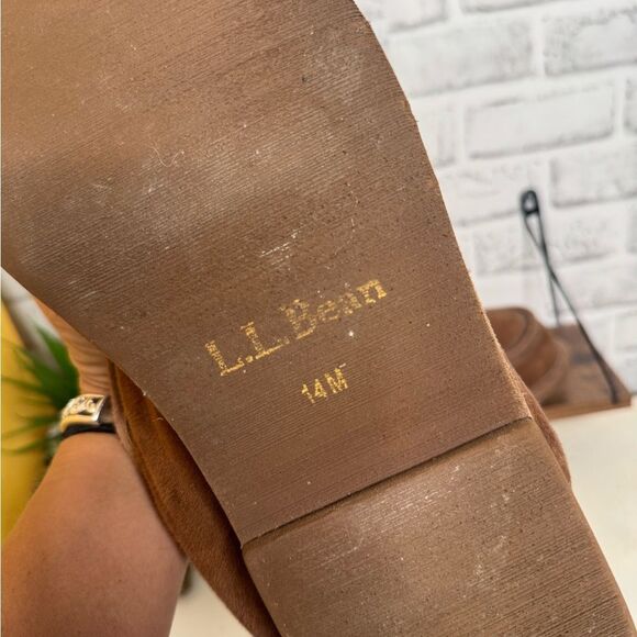 L.L. Bean Men's Brown Suede Slippers Loafers 14 - Picture 7 of 7